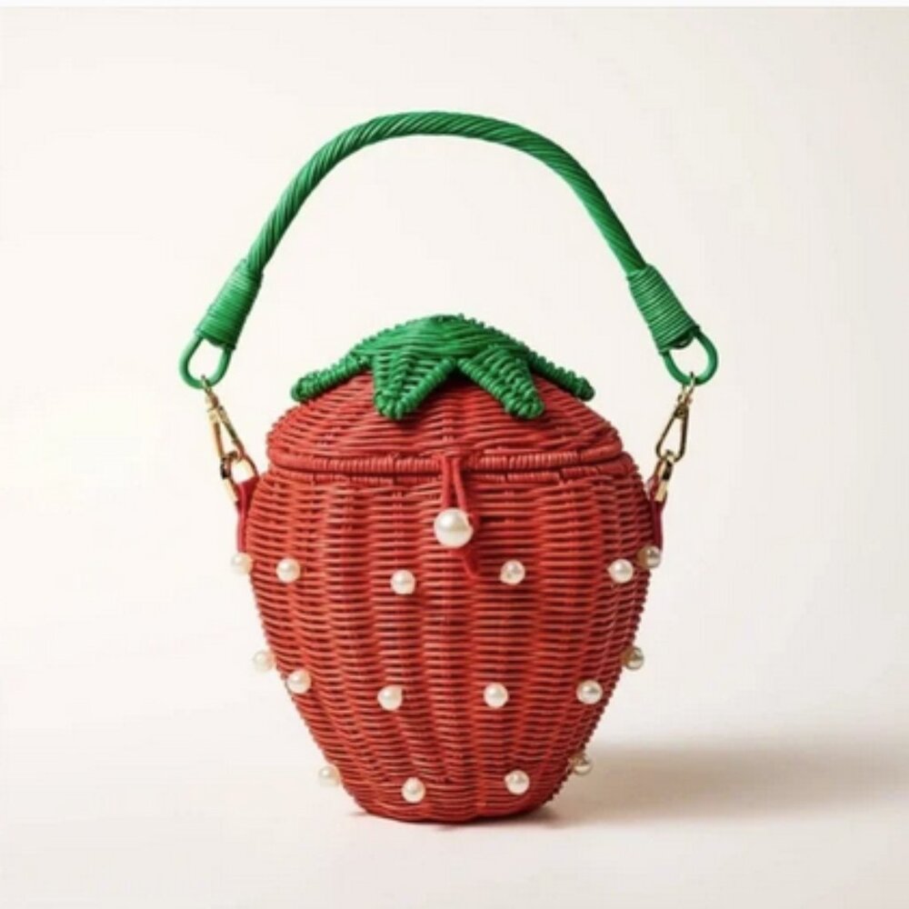 EXCLUSIVE Kate Spade x Target Pearl Embellished Strawberry Bucket Basket Bag
